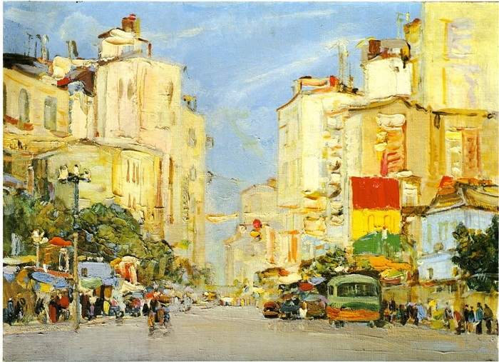                «Московская улица». 1950-е. Холст, масло.