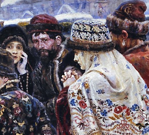 никто из исследователей не обращает внимания на  чернобородого человека рядом с княжной Урусовой. он поразительно похож на самого В.И Сурикова.